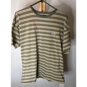 ...LOST Men's brown striped t-shirt men's size XL Y2K 90s Vibe